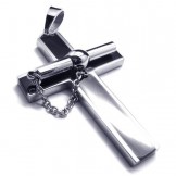 New Style Extractable Titanium Cross Pendant - Free Chian
