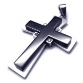 New Style Black Cross Titanium Pendant - Free Chian