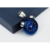 Popular Mens Blue Alarm Clock Like Titanium Pendant - Free Chain