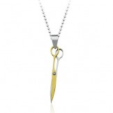 Gloden Scissor Fashion Titanium Pendant - Free Chain