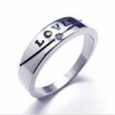 Love Diamond set 5mm Titanium Inlaid Court Band Ring