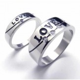 Love Diamond set 5mm Titanium Inlaid Court Band Ring