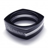 8mm Diamond Unisex Titanium Band Ring