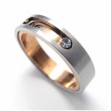 Diamond set 5mm Titanium Inlaid Court Band Ring