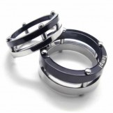 Two Circles Mens 6mm Titanium Ring
