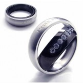 Eternal & Forever Diamond set 6mm Titanium Inlaid Court Band Ring