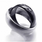 Eternal & Forever Diamond set 6mm Titanium Inlaid Court Band Ring