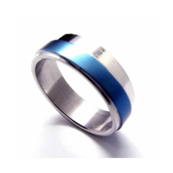 ... Titanium Rings  Titanium Puzzle Rings  Mens 6mm Blue Titanium Ring