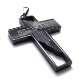 Jesus Cross Titanium Pendant (Black) 18798