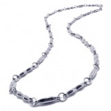 21.9 inch Titanium Silver Diamond Necklace 16901