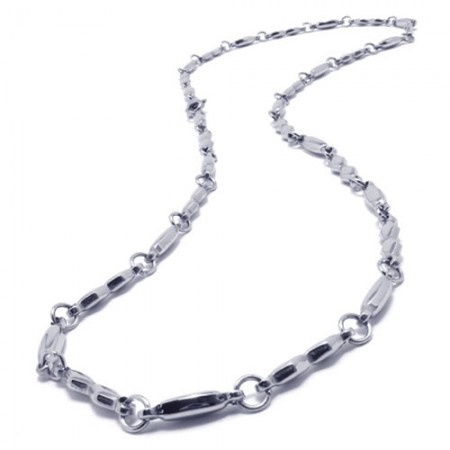 21.9 inch Titanium Silver Fashion Necklace 16901