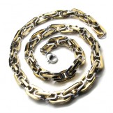 20.1 inch Titanium Golden Chain Shape Necklace 18366