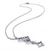 15.4 inch Titanium Silver Stars Necklace 18701
