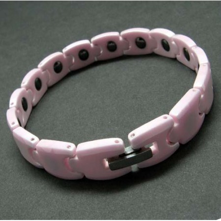 Fashion Pink Ceramic 9mm Wide Womens Bracelet 15982