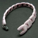 Fashion Pink Ceramic 9mm Wide Womens Bracelet 15982