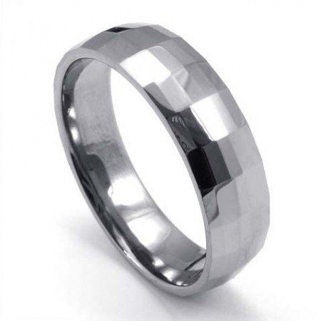 Fashion Faceted Tungsten Ring 19221
