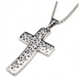 Titanium diamond cross necklaces for men