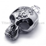 Pure Titanium Skull Design Pendant - Free Chain 16454