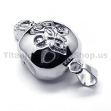 Pure Titanium Skull Design Pendant - Free Chain 16454