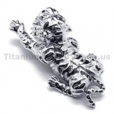 Pure Titanium Tiger Pendant - Free Chain 16522