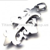 Pure Titanium Two Layer Cross Pendant - Free Chain 17486