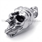 Titanium Skull Design Pendant with Movable Tongue - Free Chain 19233