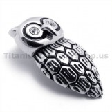 Titanium Owl Pendant with Diamond - Free Chain 19378