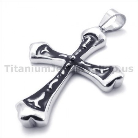Black Titanium Cross Pendant - Free Chain 19304