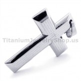 Silver Color Titanium Cross Pendant - Free Chain 19314