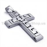Silver Cross Titanium Pendant - Free Chain 19317