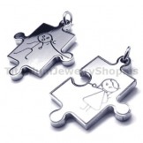 Jigsaw Puzzle Titanium Lovers Pendants-Free Chains 13805