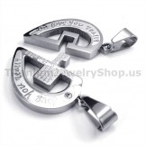 "Love You Really" Titanium Lovers Pendants with Diamond-Free Chains 19099