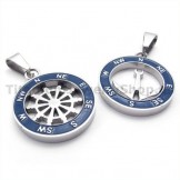 Anchor and Rudder Titanium Lovers Pendants-Free Chains 19368