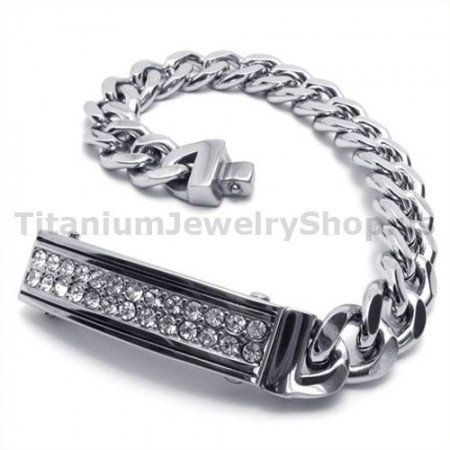 Mens Titanium Bracelet with Diamonds 19051