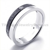 True Love Black Titanium Ring with Diamond 19276