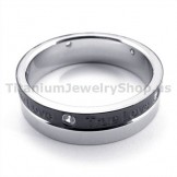 True Love Black Titanium Ring with Diamond 19276