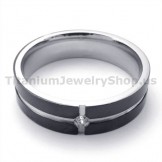 Black Titanium Ring with Diamond 19334