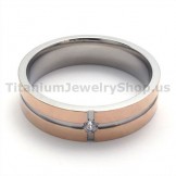 Gloden Titanium Ring with Diamond 19335