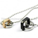Lovers Titanium Pendants with Diamonds Valentine's Day Gifts - Free Chains