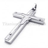 carved jesus titanium cross pendant 19668