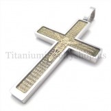 gold carved jesus pattern and bible fashion titanium cross pendant 19682