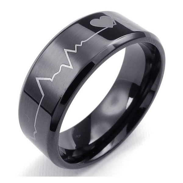 Home  Lovers Jewelry  Lovers Rings  ECG Tungsten wedding band
