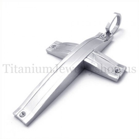 silver super succinct fashion titanium cross pendant 19637