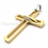 golden noble man fashion titanium cross pendant 19641