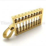 Gold abacus titanium pendant 19952