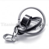black Multi-ring engraved with "take time love" titanium pendant 20017