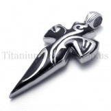 men sword pure black titanium pendant 20025
