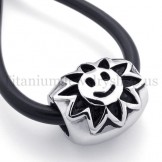 ellipsoidal with sunflower fortunate bead titanium pendant 20123
