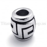 ellipsoidal simple graphic fortunate bead titanium pendant 20124