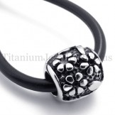 ellipsoidal with flowers fortunate bead titanium pendant 20126